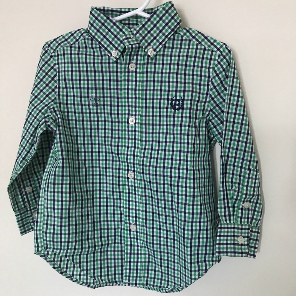 NWT Chaps Plaid Button Front Green And Blue